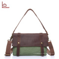 Mensageiro da lona de couro do vintage saco personalizado mens messenger bag